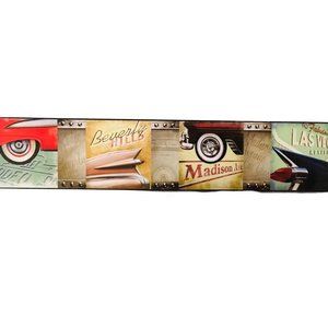 Panoramic Vintage Cars, Retro, Classic Cars Long Frame, Wall Decor
